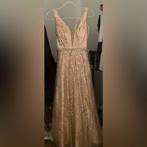 Rose Gold Gown- Stunning Pageant or Prom Dress